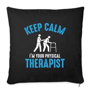 Stay calm, your therapist is there – Expert - Sofa pillowcase 17,3'' x 17,3'' (45 x 45 cm) - black - Front