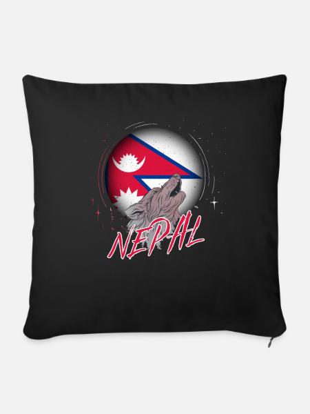 Nepal - Sofakissenbezug 45 x 45 cm - Schwarz