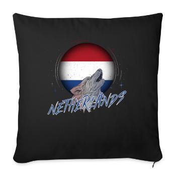Netherlands - Sofa pillowcase 17,3'' x 17,3'' (45 x 45 cm) - black - Front