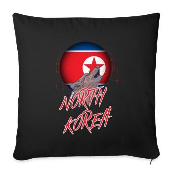 North Korea - Sofa pillowcase 17,3'' x 17,3'' (45 x 45 cm) - black - Front
