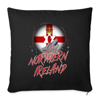 Irlande du Nord - Housse de coussin décorative 45 x 45 cm - noir - Devant