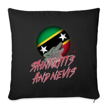 Saint Kitts and Nevis - Sofa pillowcase 17,3'' x 17,3'' (45 x 45 cm) - black - Front