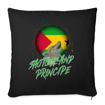 Sao Tome and Principe - Sofa pillowcase 17,3'' x 17,3'' (45 x 45 cm) - black - Front
