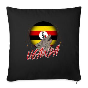 Uganda - Sofa pillowcase 17,3'' x 17,3'' (45 x 45 cm) - black - Front