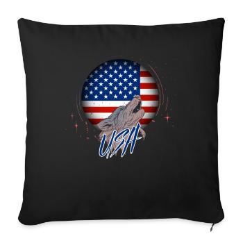Amérique du Nord - Housse de coussin décorative 45 x 45 cm - noir - Devant