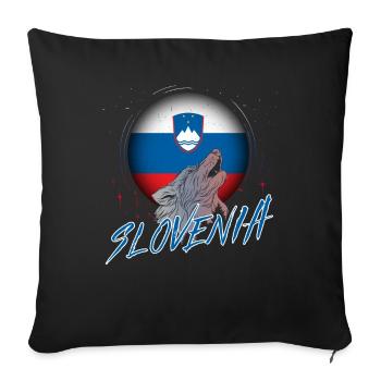 Slowenien - Sofakissenbezug 45 x 45 cm - Schwarz - Vorne
