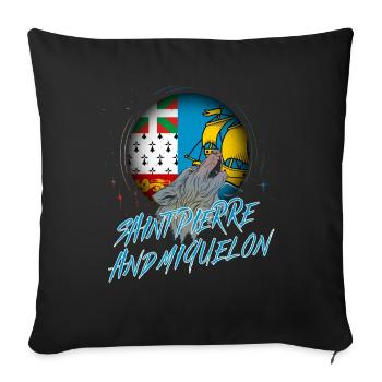 St. Pierre und Miquelon - Sofakissenbezug 45 x 45 cm - Schwarz - Vorne