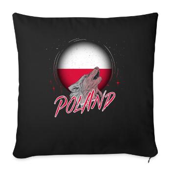 Pologne - Housse de coussin décorative 45 x 45 cm - noir - Devant