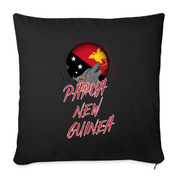 Papua New Guinea - Sofa pillowcase 17,3'' x 17,3'' (45 x 45 cm) - black - Front