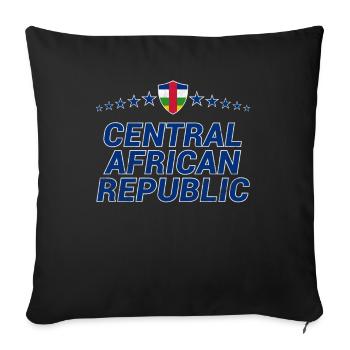 Central African Republic - Sofa pillowcase 17,3'' x 17,3'' (45 x 45 cm) - black - Front