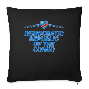 Democratic Republic of the Congo - Sofa pillowcase 17,3'' x 17,3'' (45 x 45 cm) - black - Front