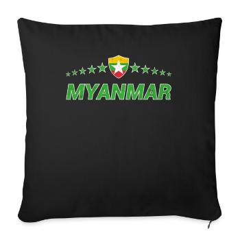 Myanmar - Sofa pillowcase 17,3'' x 17,3'' (45 x 45 cm) - black - Front