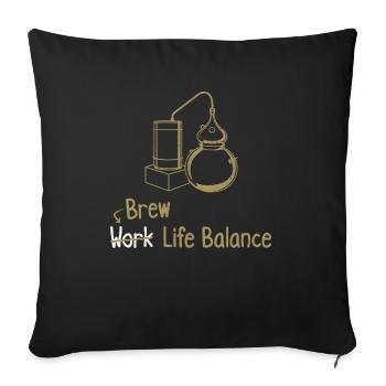 Brasseur de bière Life Balance - Housse de coussin décorative 45 x 45 cm - noir - Devant