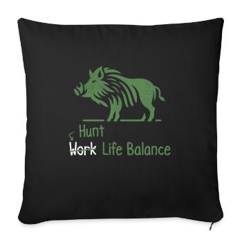 Équilibre de la vie de la chasse Travail de chasse au cochon - Housse de coussin décorative 45 x 45 cm - noir - Devant
