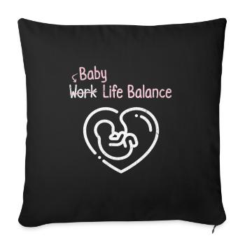 Baby Work Life Balance – Pregnant Future - Sofa pillowcase 17,3'' x 17,3'' (45 x 45 cm) - black - Front