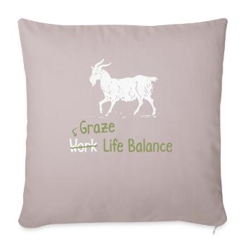 Graze Équilibre entre vie professionnelle et vie privée - Ziegenhoftier - Housse de coussin décorative 45 x 45 cm - taupe clair - Devant