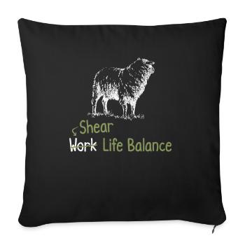Shear Work Life Balance – Sheep Shepherd - Sofa pillowcase 17,3'' x 17,3'' (45 x 45 cm) - black - Front