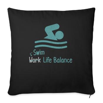 Équilibre entre vie professionnelle et vie privée - Swimmer Sport - Housse de coussin décorative 45 x 45 cm - noir - Devant