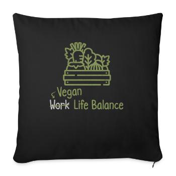 Vegan Work-Life-Balance – Vegetarian Vegetables - Sofa pillowcase 17,3'' x 17,3'' (45 x 45 cm) - black - Front