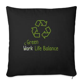 Équilibre entre vie professionnelle et vie privée écologique – Jour de la Terre - Housse de coussin décorative 45 x 45 cm - noir - Devant