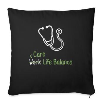 Nursing work-life balance - nurse doctor - Sofa pillowcase 17,3'' x 17,3'' (45 x 45 cm) - black - Front