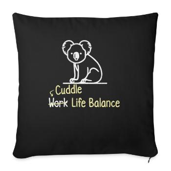Cuddle Work Life Balance – Koala Bear Australia - Sofa pillowcase 17,3'' x 17,3'' (45 x 45 cm) - black - Front