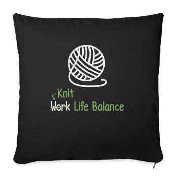 Work-life-balance Knitting - Knitting Diy - Sofa pillowcase 17,3'' x 17,3'' (45 x 45 cm) - black - Front