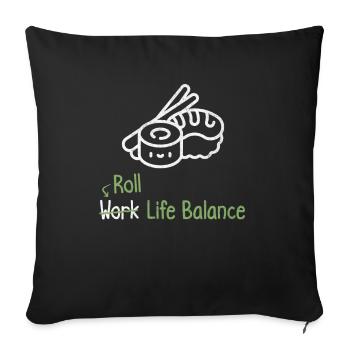 Roll Work Life Balance - Sushi Lover - Sofa pillowcase 17,3'' x 17,3'' (45 x 45 cm) - black - Front
