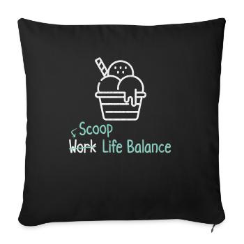 Scoop Work Life Balance – Ice Cream Holidays - Sofa pillowcase 17,3'' x 17,3'' (45 x 45 cm) - black - Front