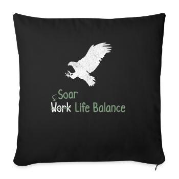 Soar Work Life Balance – Hawk - Sofa pillowcase 17,3'' x 17,3'' (45 x 45 cm) - black - Front