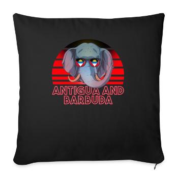 Antigua and Barbuda - Sofa pillowcase 17,3'' x 17,3'' (45 x 45 cm) - black - Front