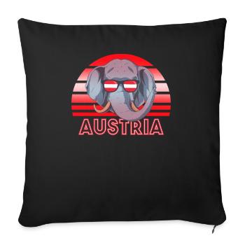 Autriche - Housse de coussin décorative 45 x 45 cm - noir - Devant