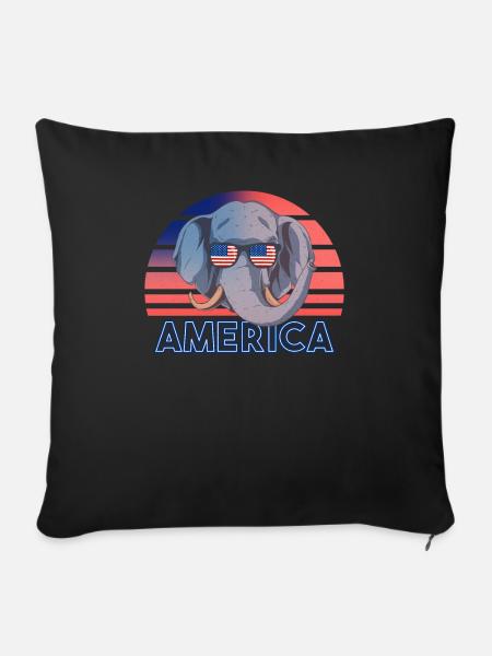 USA - Sofakissenbezug 45 x 45 cm - Schwarz