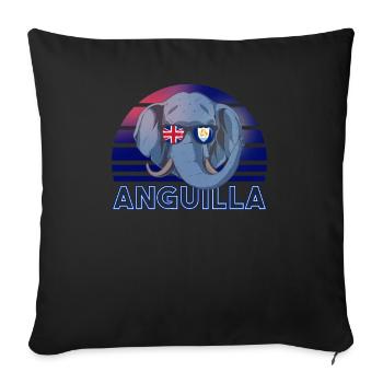 Anguilla - Housse de coussin décorative 45 x 45 cm - noir - Devant