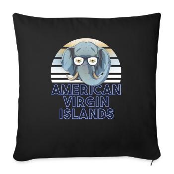 American Virgin Islands - Sofa pillowcase 17,3'' x 17,3'' (45 x 45 cm) - black - Front