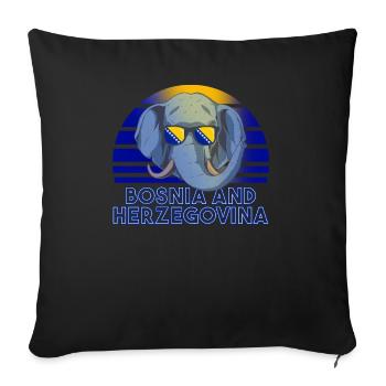 Bosnie et Herzégovine - Housse de coussin décorative 45 x 45 cm - noir - Devant