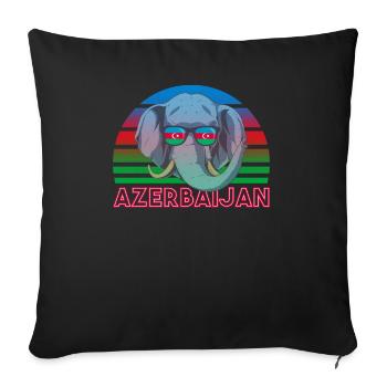 Azerbaijan - Sofa pillowcase 17,3'' x 17,3'' (45 x 45 cm) - black - Front