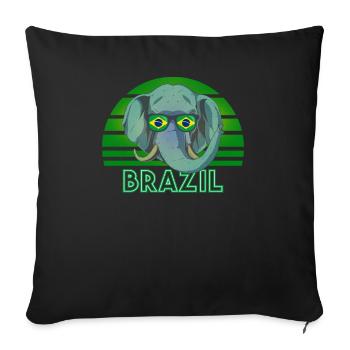 Brazil - Sofa pillowcase 17,3'' x 17,3'' (45 x 45 cm) - black - Front