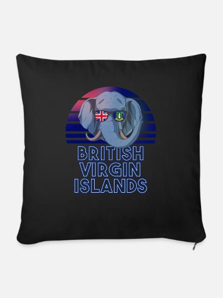 Britische Jungferninseln - Sofakissenbezug 45 x 45 cm - Schwarz