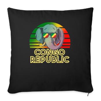 Kongo Republik - Sofakissenbezug 45 x 45 cm - Schwarz - Vorne