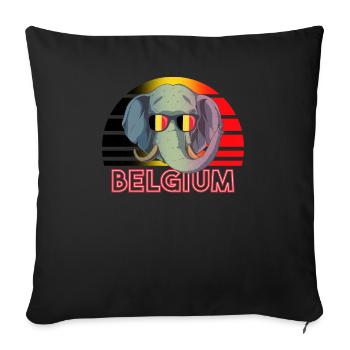 Belgium - Sofa pillowcase 17,3'' x 17,3'' (45 x 45 cm) - black - Front