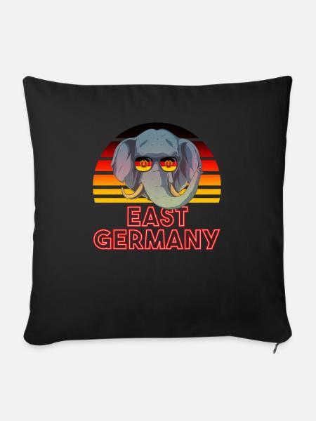 DDR - Sofakissenbezug 45 x 45 cm - Schwarz