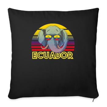 Ecuador - Sofa pillowcase 17,3'' x 17,3'' (45 x 45 cm) - black - Front