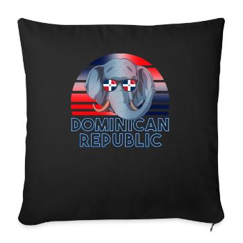 République dominicaine - Housse de coussin décorative 45 x 45 cm - noir - Devant