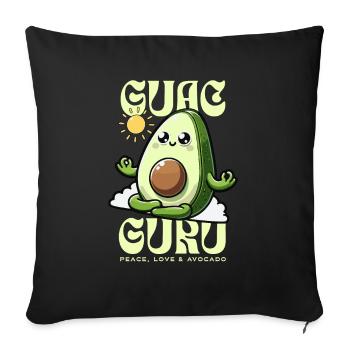 Paix, amour et avocat – Respectueux de l’environnement - Housse de coussin décorative 45 x 45 cm - noir - Devant
