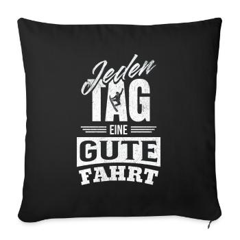 Jeden Tag eine gute Fahrt - Snowboarding Abenteuer - Sofakissenbezug 45 x 45 cm - Schwarz - Vorne