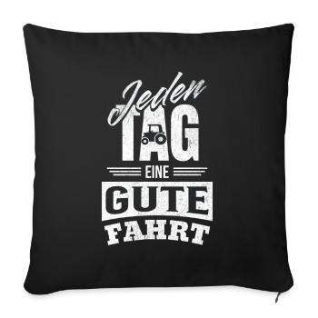 Une bonne balade tous les jours - Pour les conducteurs de tracteurs - Housse de coussin décorative 45 x 45 cm - noir - Devant