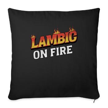 Lambic On Fire - Verses passionnés et bières artisanales - Housse de coussin décorative 45 x 45 cm - noir - Devant