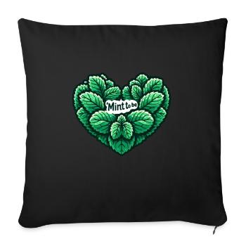 Menthe à être - Amour frais et rires feuillus - Housse de coussin décorative 45 x 45 cm - noir - Devant
