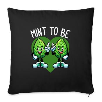 Menthe à être - Amour frais et rire feuillu - Housse de coussin décorative 45 x 45 cm - noir - Devant